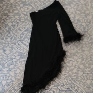 Petal & Pup Black One-Shoulder Dress